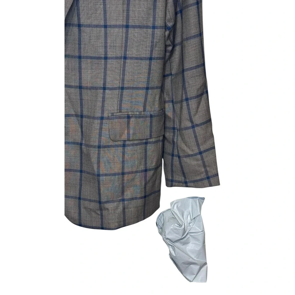 Brooks Brothers Mens Coat Plaid Double Vent 2-Button Lined Windowpane Blazer 36R